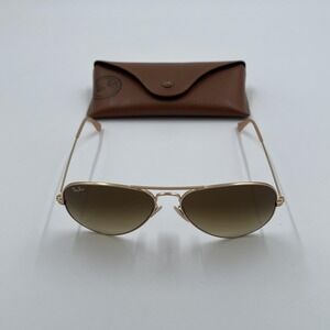 Ray-Ban Aviator Sunglasses Mens Size 58 Gold Frame Brown Gradient Frame Only